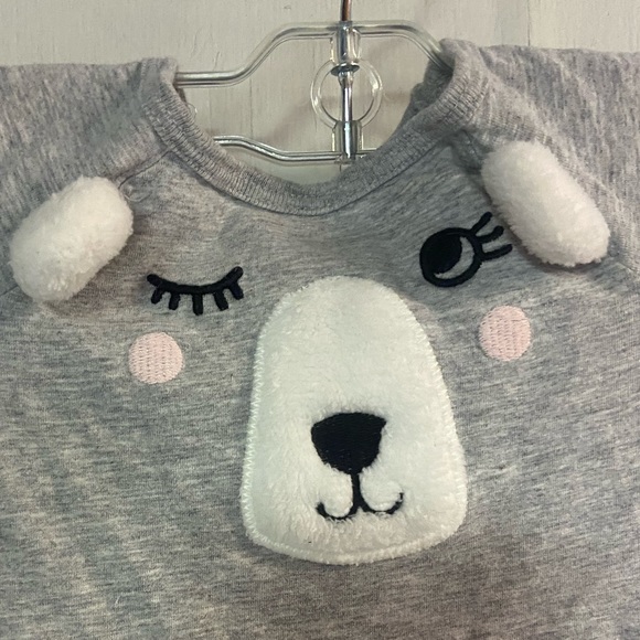 Carters grey pink winking bear girls dress baby toddler 18 months - Picture 3 of 6